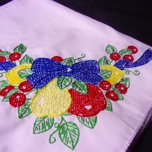 Embroidered Placemats New Set of 4 Fruit Embroidered Placemats Country Farmhouse